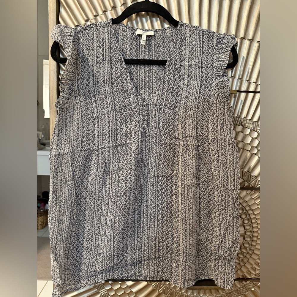 Silk Joie Monochrome Abstract Print Blouse